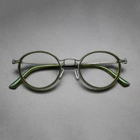 vintage titanium glasses frame men retro round prescription acetate eyeglasses 2021 new women optical korea luxury eyewear frame