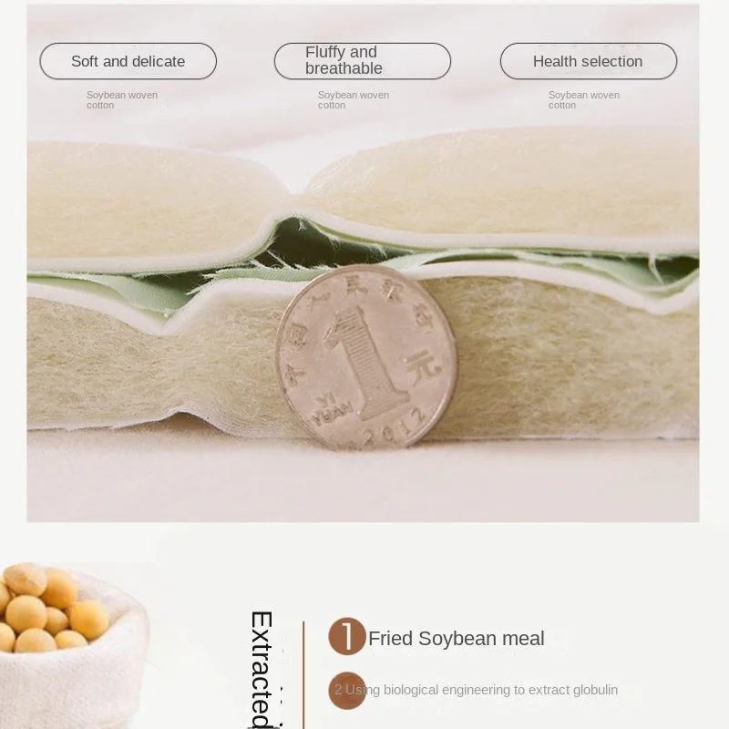 Утолщенное антибактериальное покрывало для кровати из соевого волокна цельный