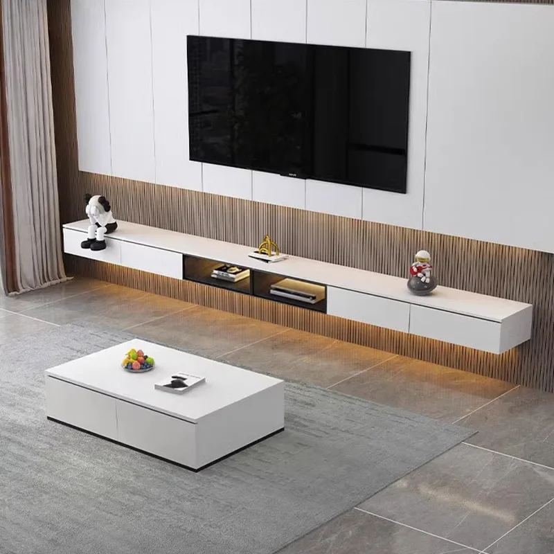

Роскошный светодиодный шкаф для телевизора в белой гостиной в скандинавском стиле, настенный подвесной шкаф для ТВ-консолей, шкаф-органайзер, мебель для салона, MQ50DS