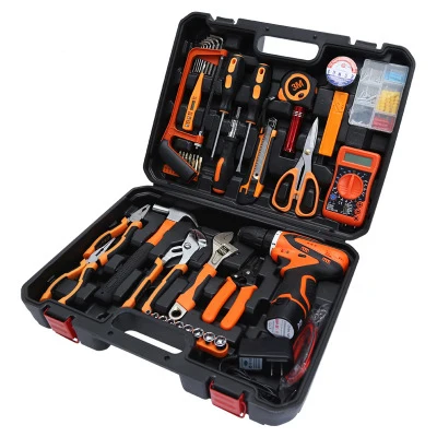 

57pcs 12v/21v Rechargeable Electric drill hardware set tools electrician maintenance toolbox Nail Drill Machine