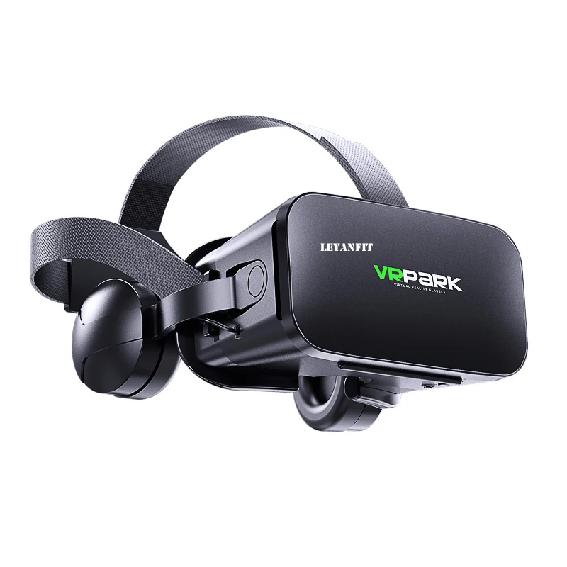 VR 3D очки с наушниками ручкой панорамная 360 гарнитура виртуальной реальности -