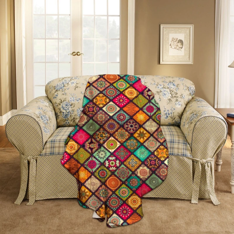 

Винтажное фланелевое одеяло с цветочным принтом