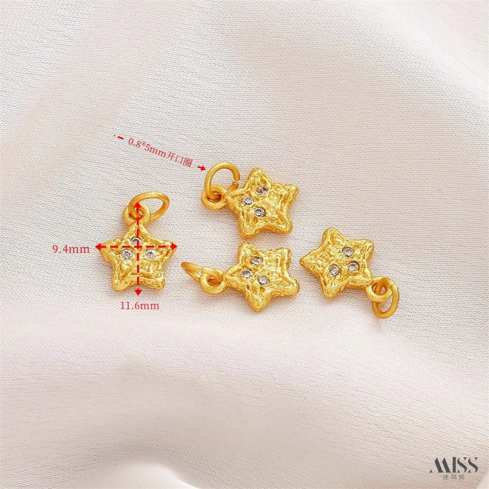 18-каратное песочное золото воздушный шар собака колокольчик циркон крест кулон