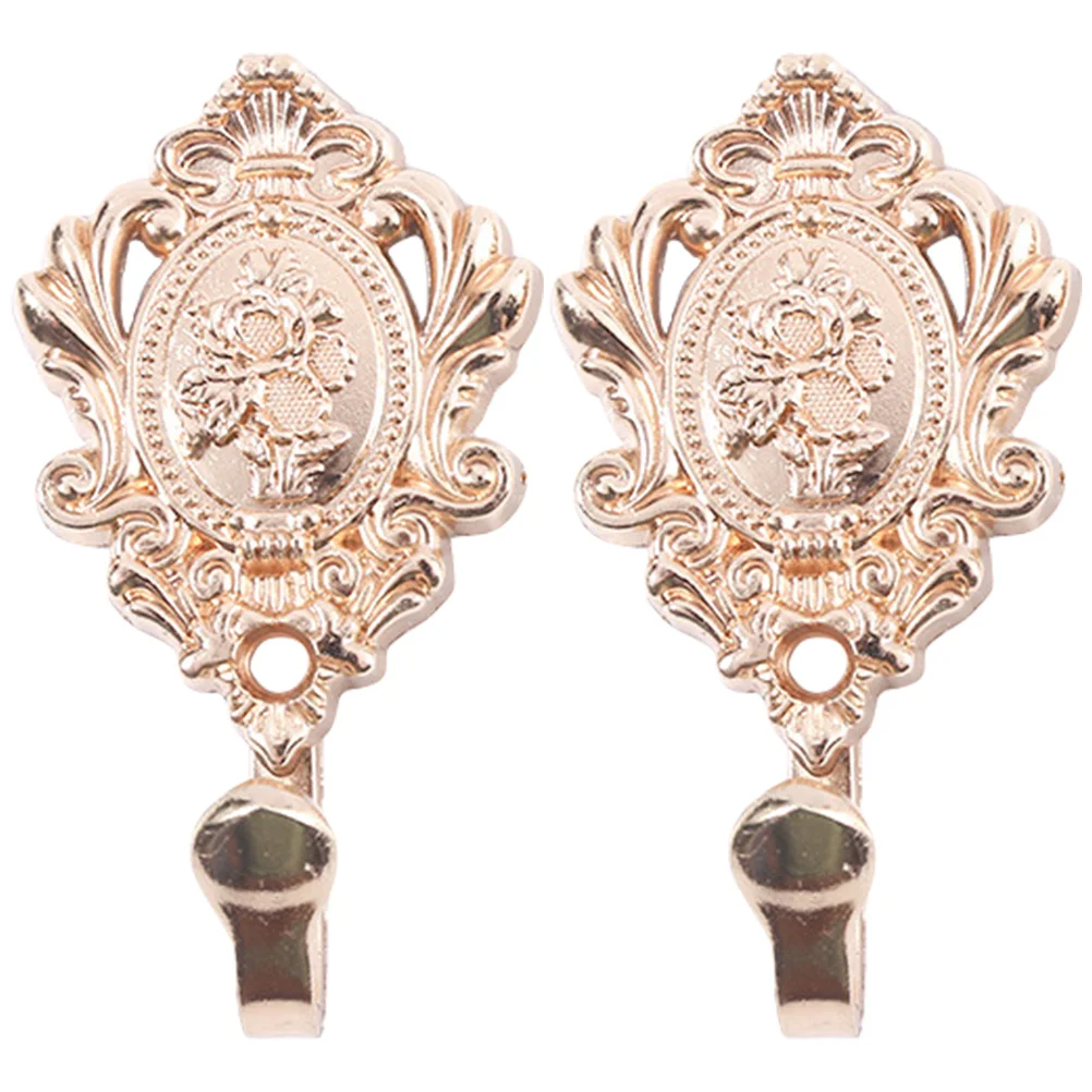 

2Pcs Decorative Delicate Personalized Curtain Holders Bath Towel Hooks Wall Mounted Hangers Wall Hooks