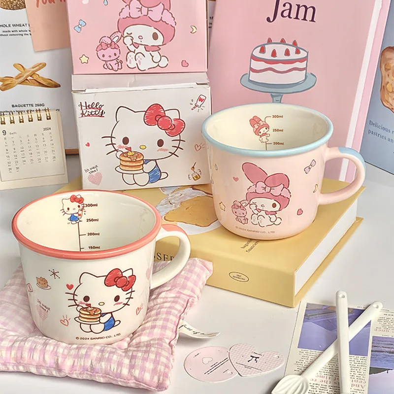 Подлинная мультяшная чашка для воды Sanrio Hello Kittys милое сердце девушки аниме Cinnamoroll