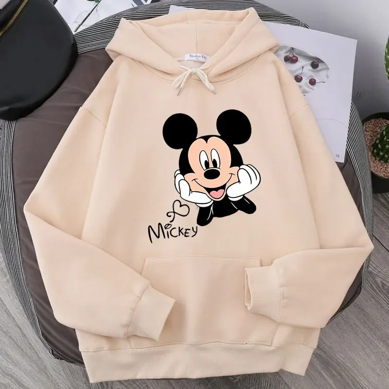 Толстовка с мультяшным принтом Диснея Frauen Lustige Hip Hop Mickey Maus Druck Herbst Und Winter Mode Harajuku Stil