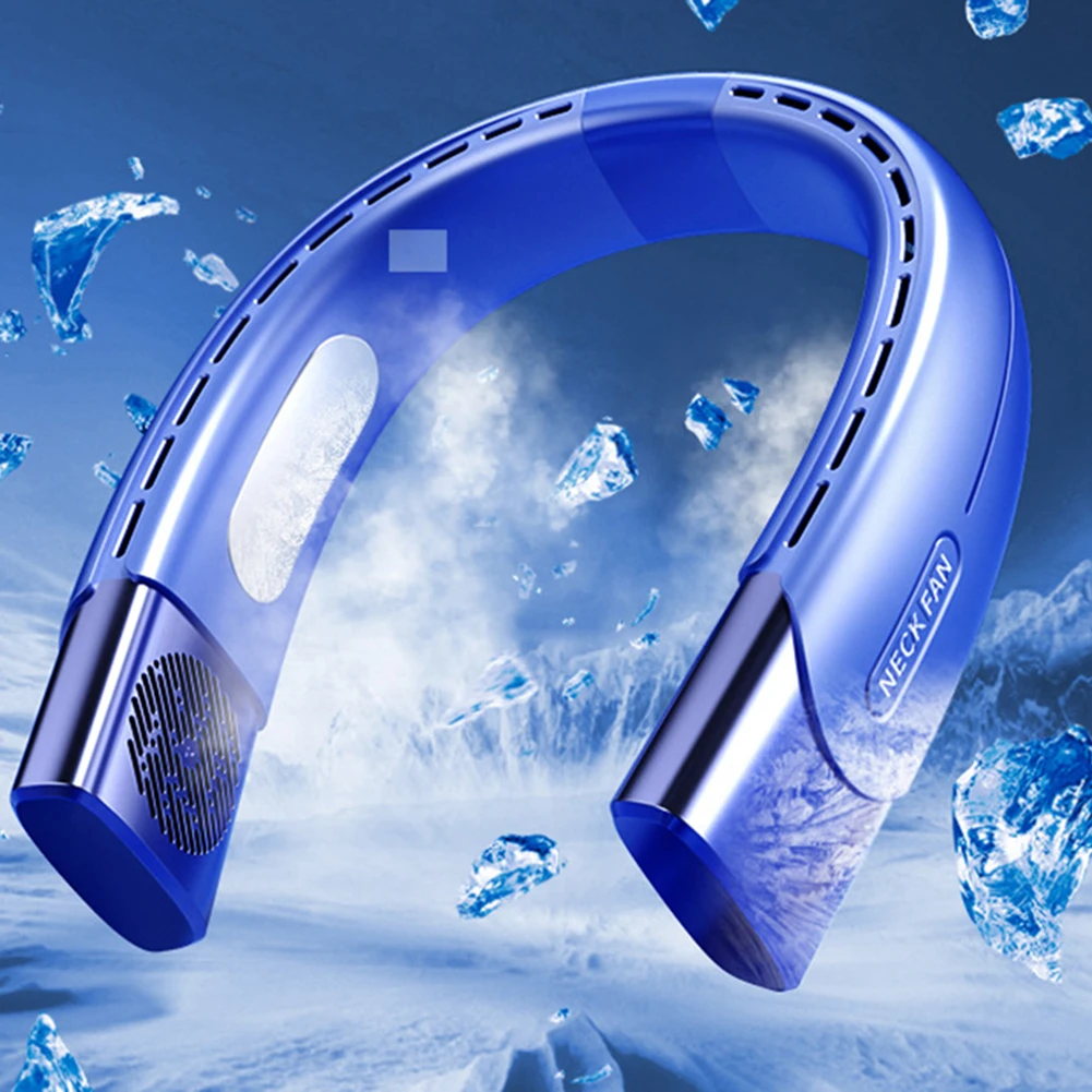 

Bladeless Summer Sports Fans 3000mAh Portable Neck Cooling Fan 5-speed Mute Rechargeable for Indoor Outdoor Sports