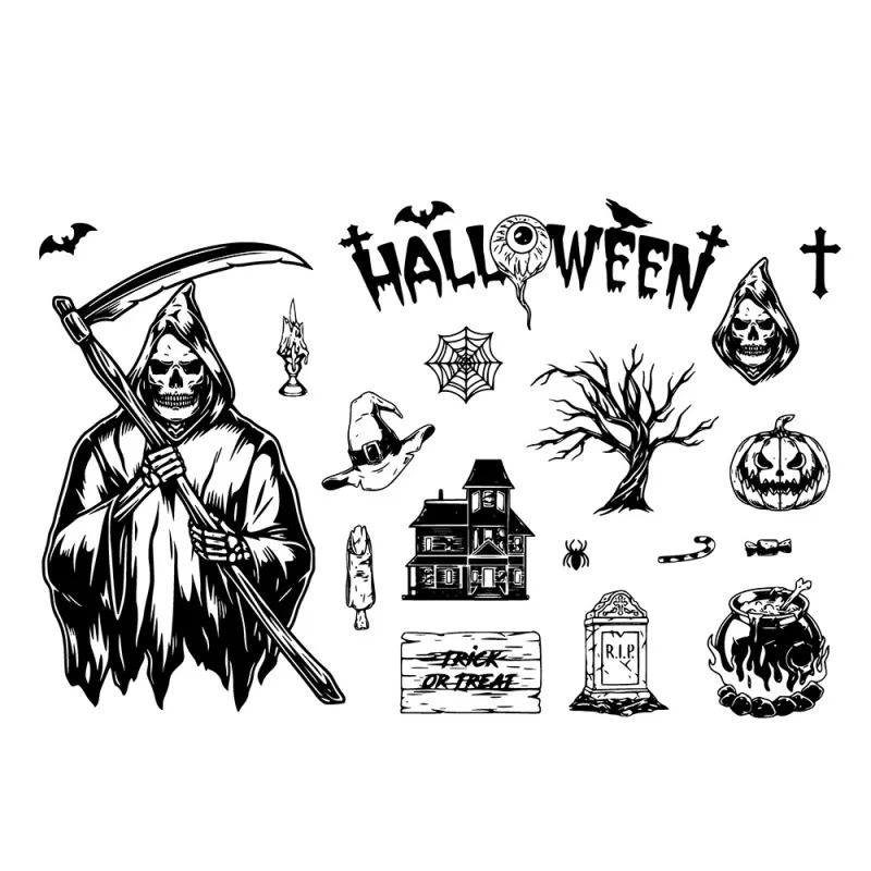 

Halloween Element Ghost Transparent Clear Stamps for DIY Scrapbooking Card Making Photo Album Kids Fun Decoration Supplies