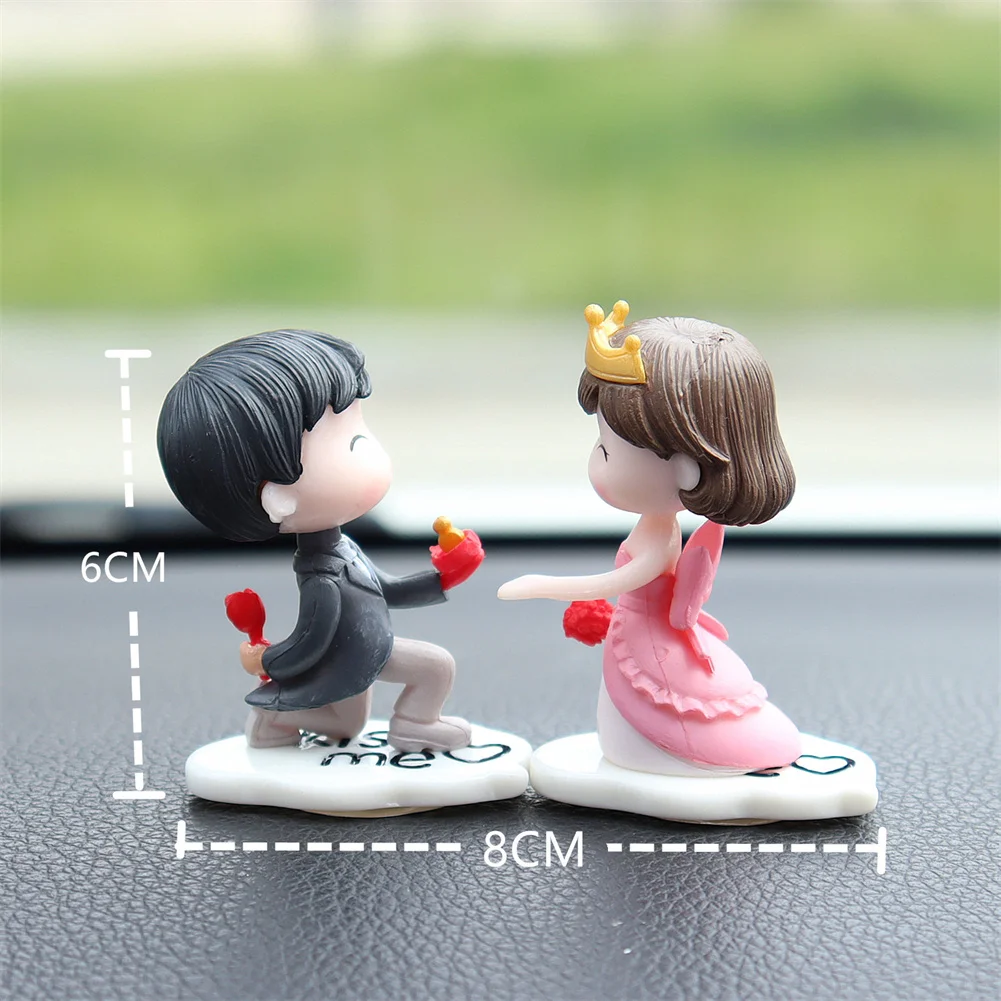 

Car Decoration Cute Cartoon Couples Action Figure Figurines Balloon Ornament Auto Interior Dashboard Accessories For Girls Gifts