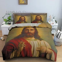 jesus christ bedding set queen king size duvet cover bedclothes with pillowcases set comforter cover bedroom decor