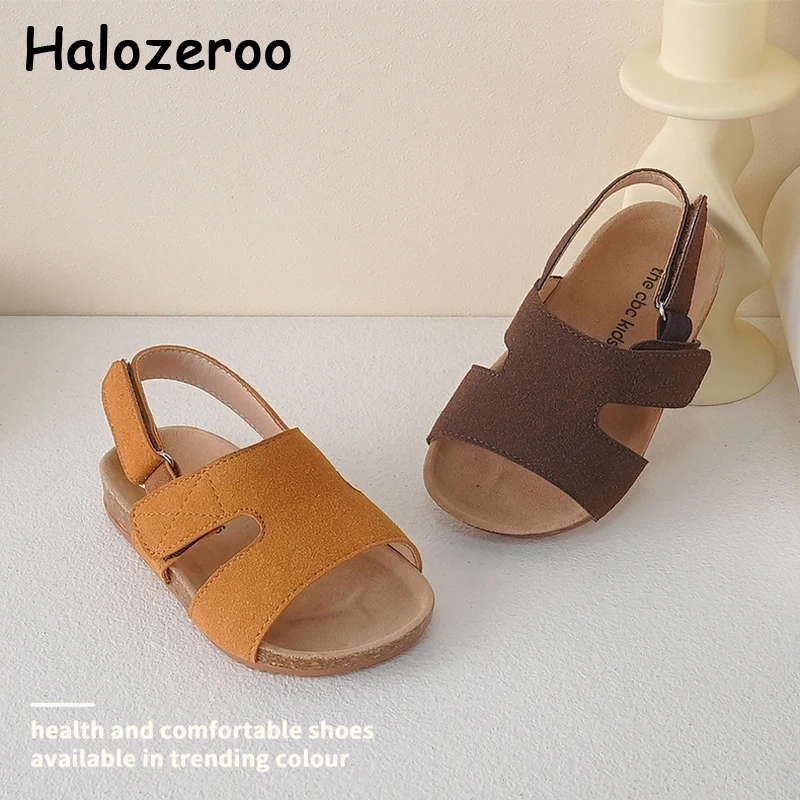 

Шлепанцы для девочек и мальчиков, пляжные сандалии, детская брендовая обувь, модные, повседневные мюли, коричневые, лето