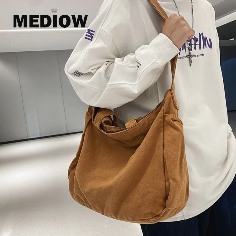 

MEDIOW Preppy Style Crossbody Bags For Women Luxury Designer Handbag And Purse 2023 New In Canvas Medium Top Handle Shoulder Bag