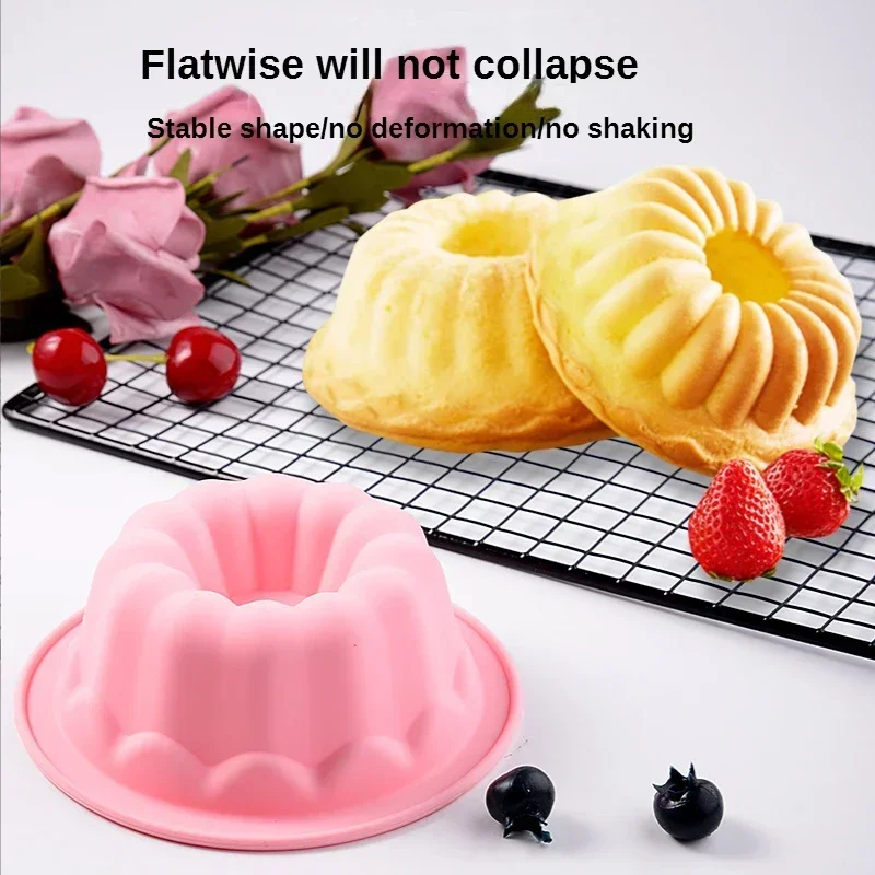 

Silicone Cake Pans,Non-stick Fluted Food Cake Pan with Sturdy,Cake Baking Molds,Perfect Bakeware for Chiffon,Jello,Gelatin,Bread