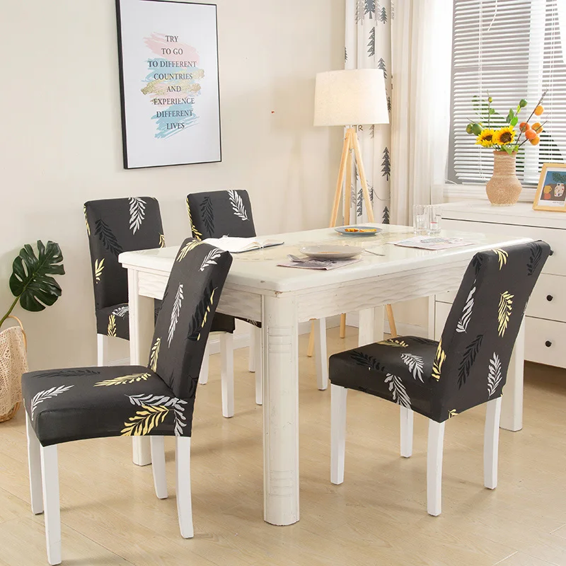 Накидки на стулья для столовой комнаты из эластичного спандекса со стрейчем для стульев кухни, офиса, письменного стола в скандинавском стиле.