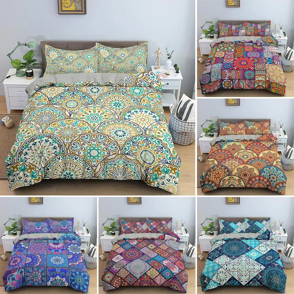 

Mandala 3D Printed Duvet Cover 2/3Pcs Bohemian Bedding Set With Pillowcase Luxury Quilt Cover Perfect for the Current Season