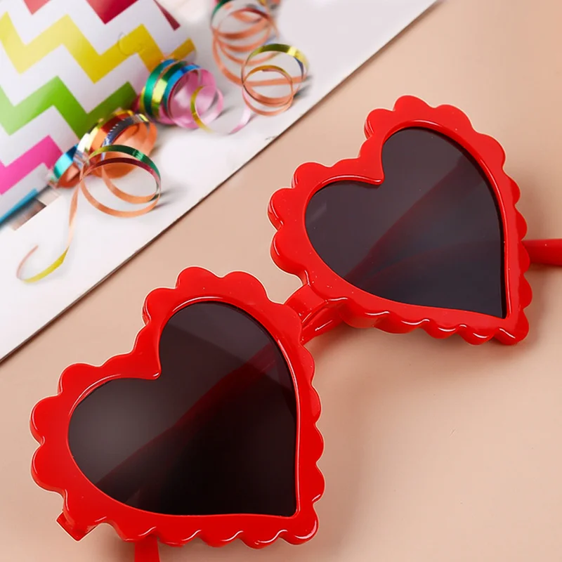 

Funny Mosaic Red Heart Sunglass Light Sunglasses Party Disco Hip Hop Trendy Glasses Eyewear Outdoors Anti-glare Travel Goggles