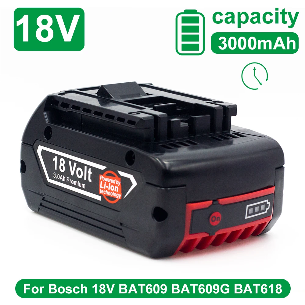 Литий-ионный аккумулятор для Bosch, 18 в, 3000 мА · ч, 18650 А · ч