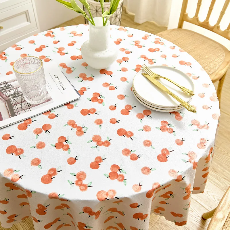PVC Tablecloth Waterproof Oil Free Wash INS Wind Net Red Tabletop Table Cloth Round Table Pad Fresh Pastoral
