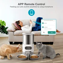 4.5L WIFI APP Automatic Pet Feeder Voice Recorder Dry Food Dispenser  Timer Feeding Vending for Large Cats Dogs Smart Pet Bowl 