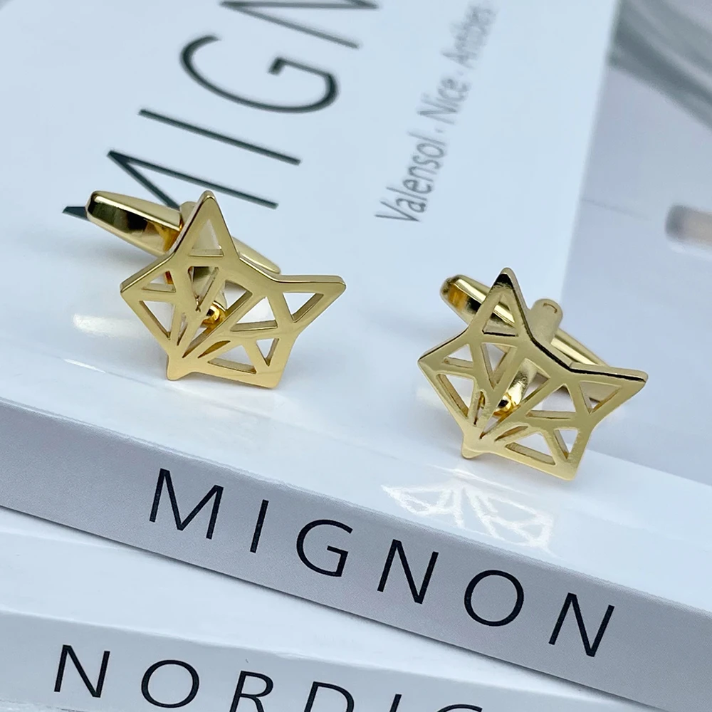 High-Quality Cufflinks For Men's Stainless Steel Shirt Cufflinks Fox Head Hollowed Out Cufflinks Wedding Groomsman Accessories