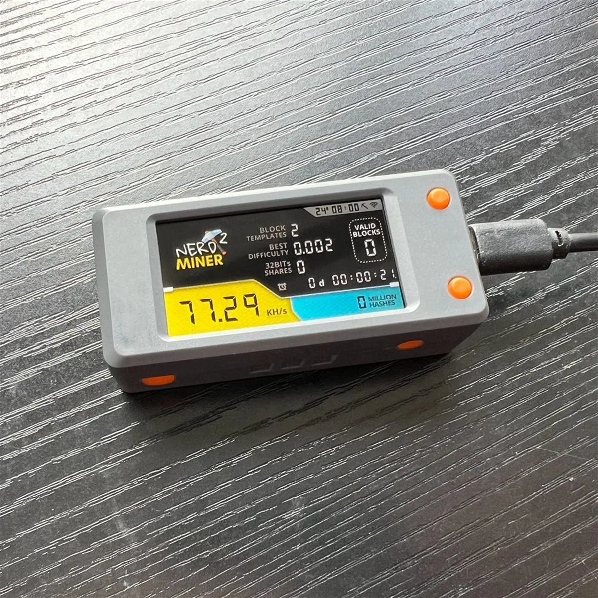 Bitcoin Nerd Miner V2.0 T-Display-S3 BTC Crypto Solo Lottery Nerdminer ЖК-дисплей 78 кГц/с с корпусом