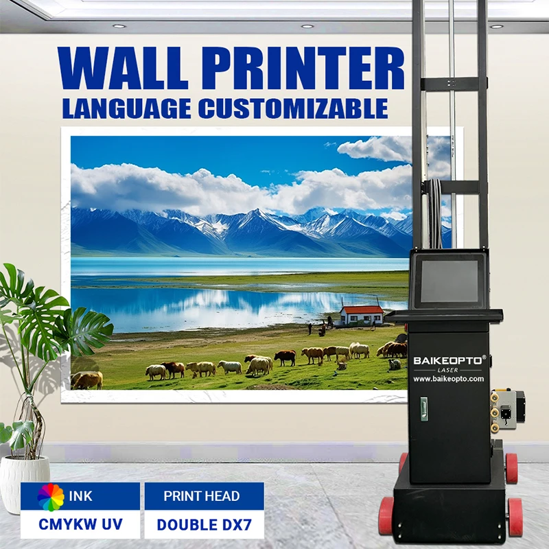 Фото BK-UP1400 Pro 3D УФ-настенный принтер CMYKW 5-цветная машина для окраски Вертикальный настенный принтер для внутреннего и наружного украшения №4