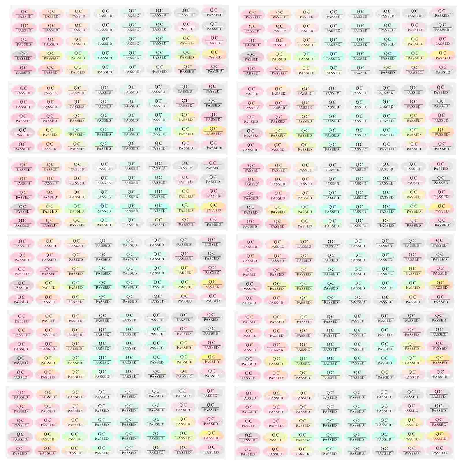 

500 Pcs Qc Pass Tag Passed Sticker Quality Test Testing Tags Round Labels Stickers Status Decal Warehouse