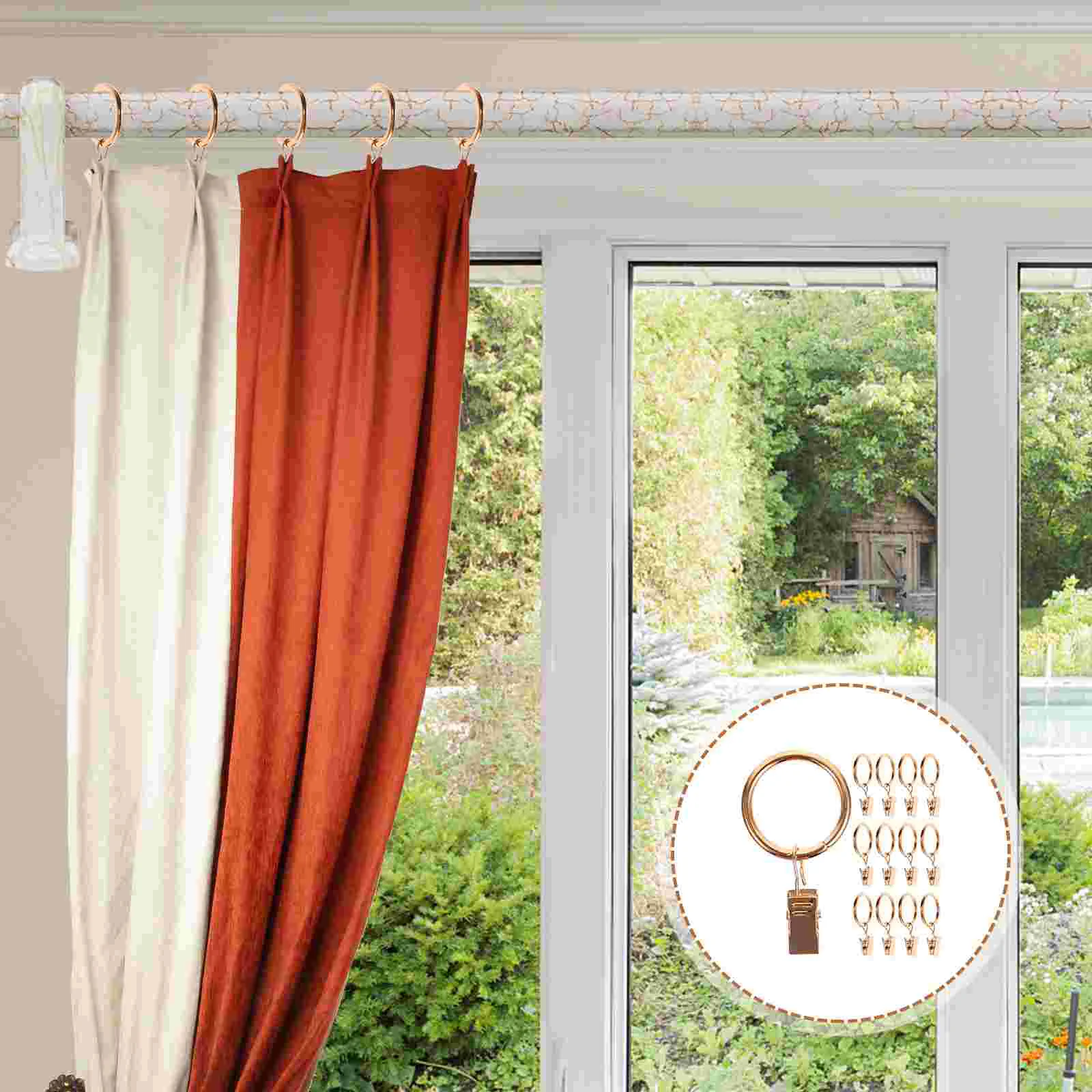 

Curtain Clips Drapery Ringsclip Hanger Decorative Metal Duty Heavy Hook Shower Vintage Hangers Rod Loop Window