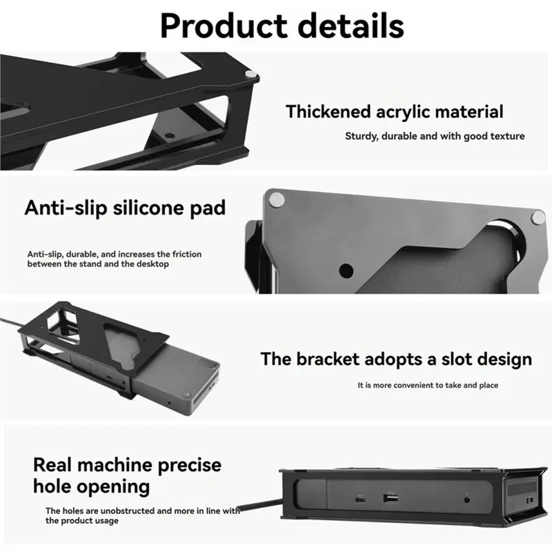 Фото Акриловый держатель под столом для док-станции Dell WD19, невидимый кронштейн для крепления хаба, органайзер под столом №3