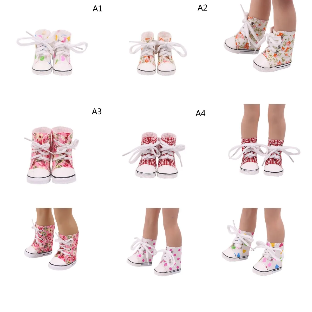 

1 Pair 5cm Small Floral Doll Shoes Canvas Board Shoes Baby Shoes Accessories Finger Dance Net Red Small Shoes