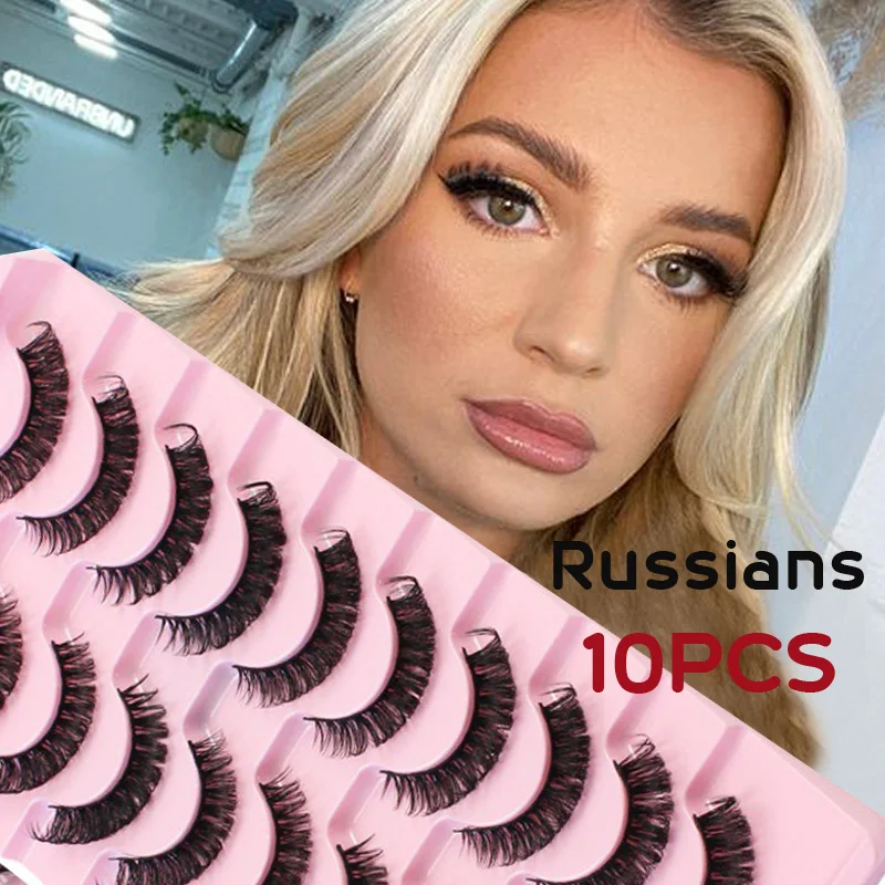 Русские накладные ресницы DD завитые 10 пар искусственные норковые 3D многоразовые