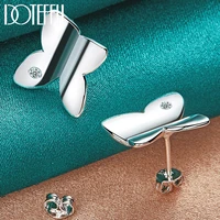 doteffil 925 sterling silver butterfly aaa zircon stud earrings for women wedding engagement fashion charm jewelry