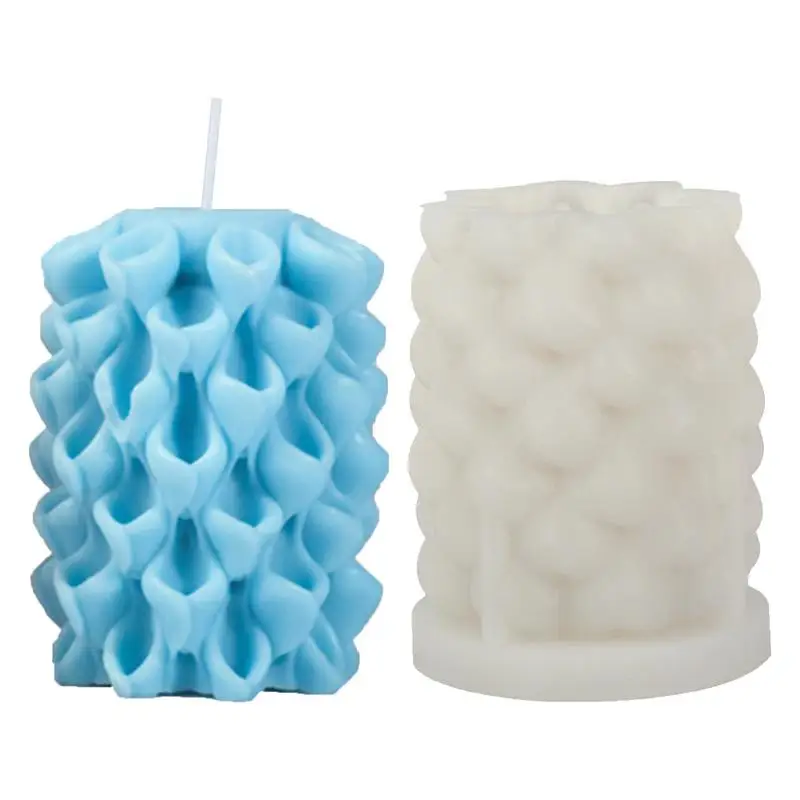 Cylindrical Silicone Candle Mold Lottie Pillar Candle Mould Epoxy Casting Silicone 3D Molds For Epoxy Resin DIY Crystal Votive