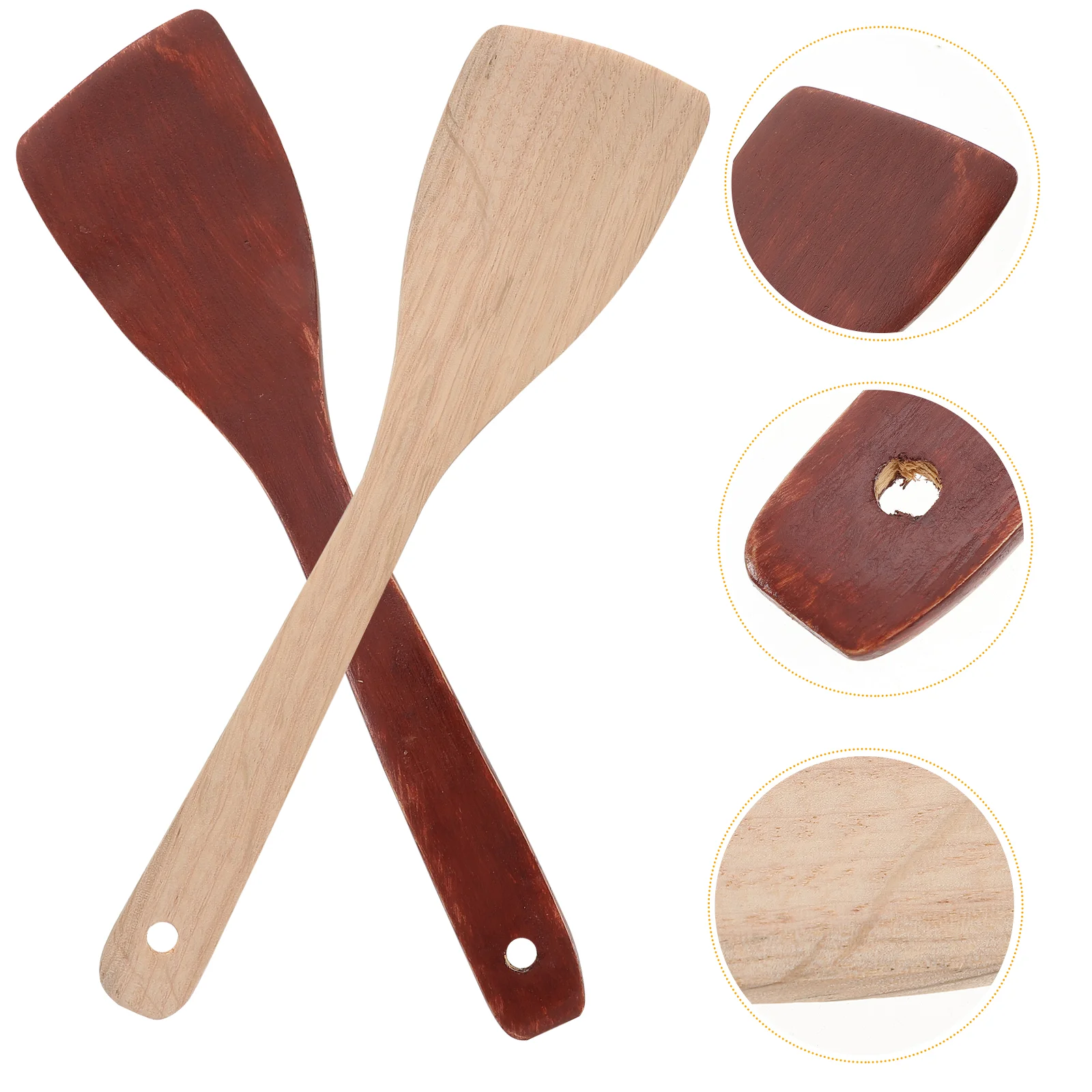 

2pcs Non-Stick Spatula Wood Spades Cooking Tool Kitchenware Kitchen Accessory for Restaurant
