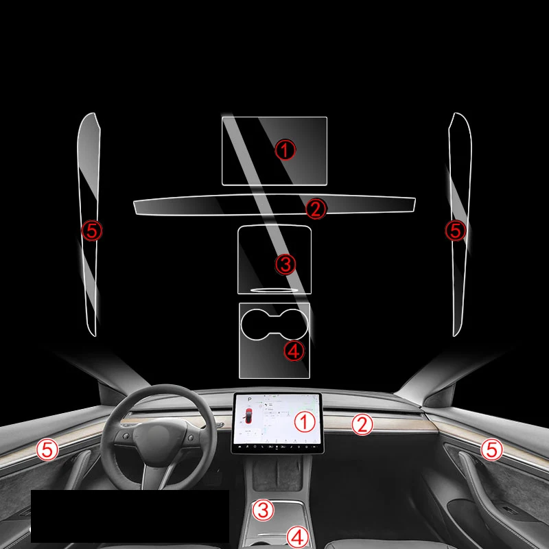 

transparent tpu car interior media gps screen protective film anti-scratch sticker for tesla model 3 2019 2020 2021 2022 auto