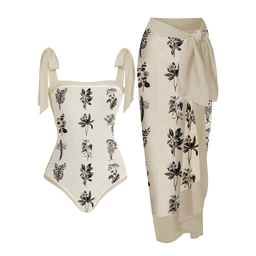 

Купальник с накидкой, комплект бикини 2023, Женский Шикарный купальник на шнуровке с принтом, сексуальные порно костюмы, модная летняя юбка, Пляжное платье