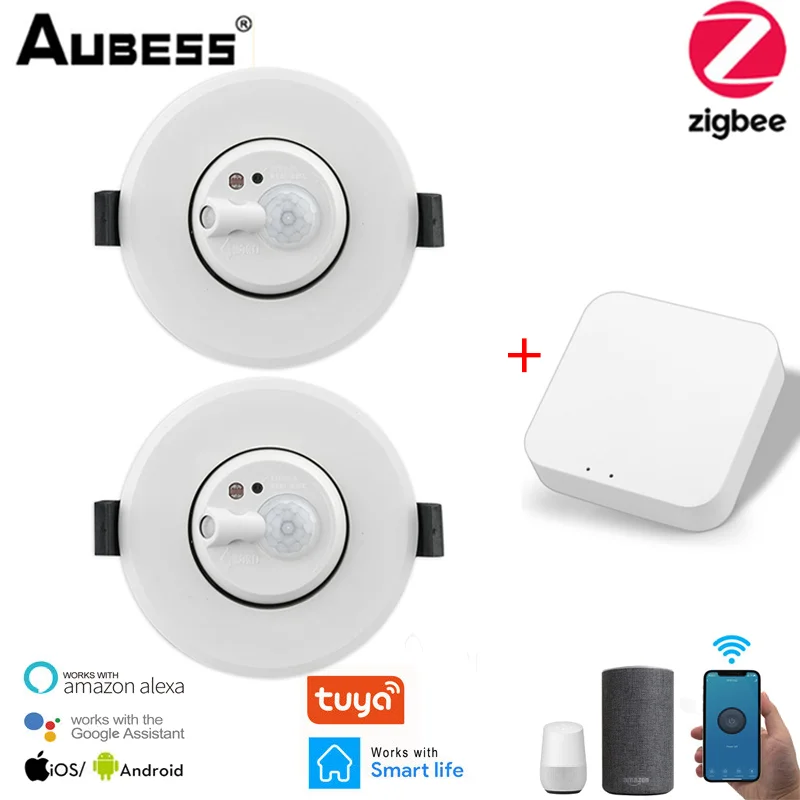 

Умный потолочный датчик присутствия человека Tuya Smart ZigBee, датчик движения, домашняя сигнализация, совместим с приложением Gateway Smart Life