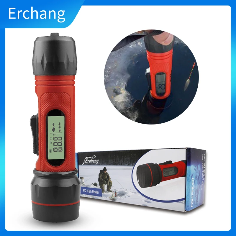 

Erchang F12 Portable Fish Finder 90m Depth Digital Handheld Transducer Sensor Sonar Waterproof Fishfinder For Winter Ice Fishing