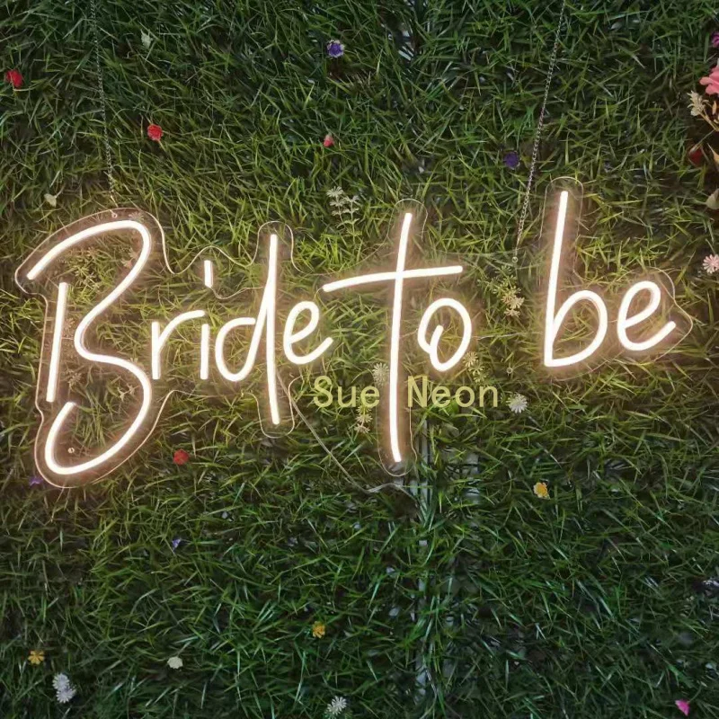 

Custom Bride to Be LED Neon Signs for Bedroom Wall Personalized Neon Light Signs for Home Shop Décor Wedding Birthday Party