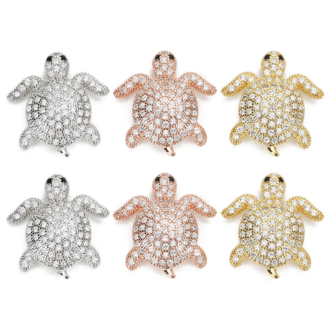 Бусины-подвески в виде черепахи из меди 19 х20 мм 2 шт.