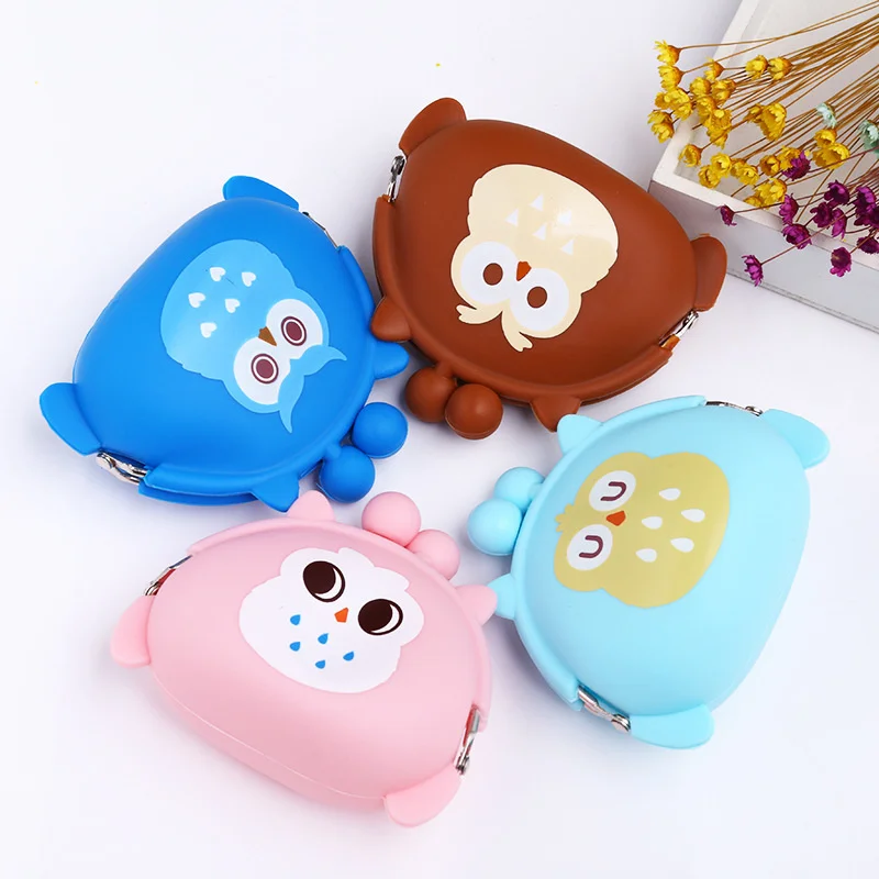 

Cute Cartoon Animal Pouch Coin Bag Silicone Storage Pouch Earphone Case Mini Kids Wallet Key Case Lovely Card Wallet Purse