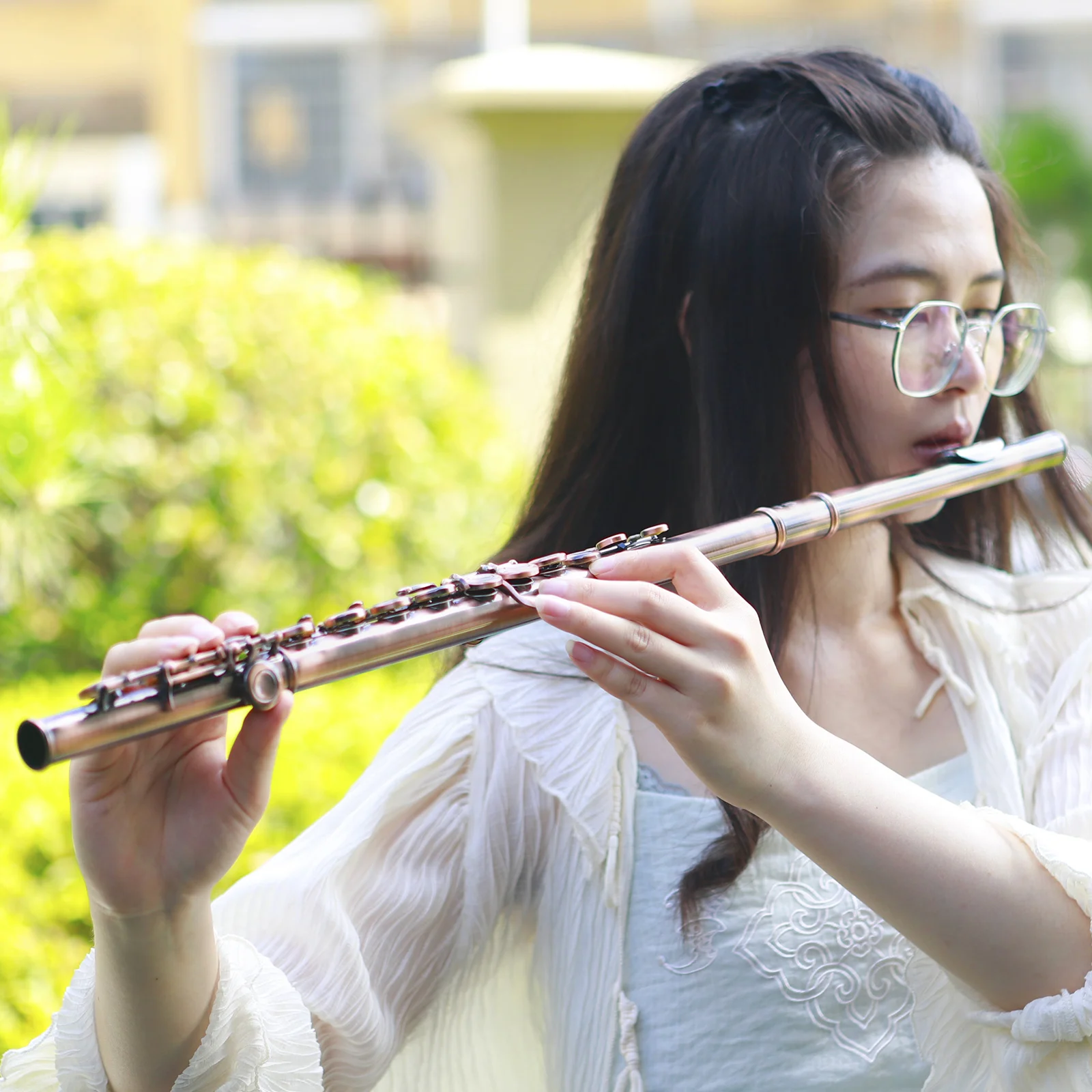 Флейта SLADE C-key 16 отверстий Закрытые отверстия C с чехлом, салфеткой для чистки, перчатками, аксессуар для деревянных духовых инструментов для меломанов.