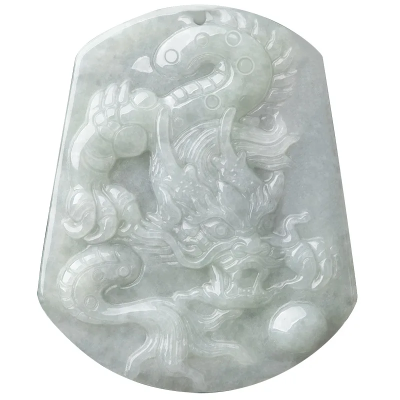 

Подвеска в виде бирманского дракона из белого драгоценного камня, винтажные дизайнерские амулеты, подвески, ювелирные изделия, натуральное ожерелье из нефрита и изумруда