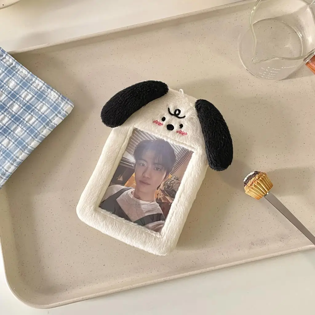 2022 Cute Kawaii Dog Plush Photocard Holder Credit ID Bank Card Photo Bus Protective Case Sleeves Stationery |
