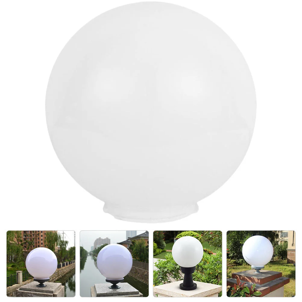 

Fence Lampshade White Chandelier Street Light Globe Round Lampshade Pendant Lighting Fixture Replacement Acrylic Lamp Post Cover