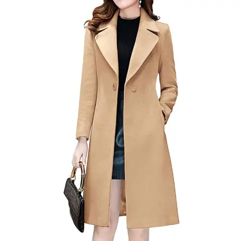 Осень-зима 2023 Корейская версия шерстяное пальто женское средней длины до колена с пуховой талией шерстяное пальто с воротником