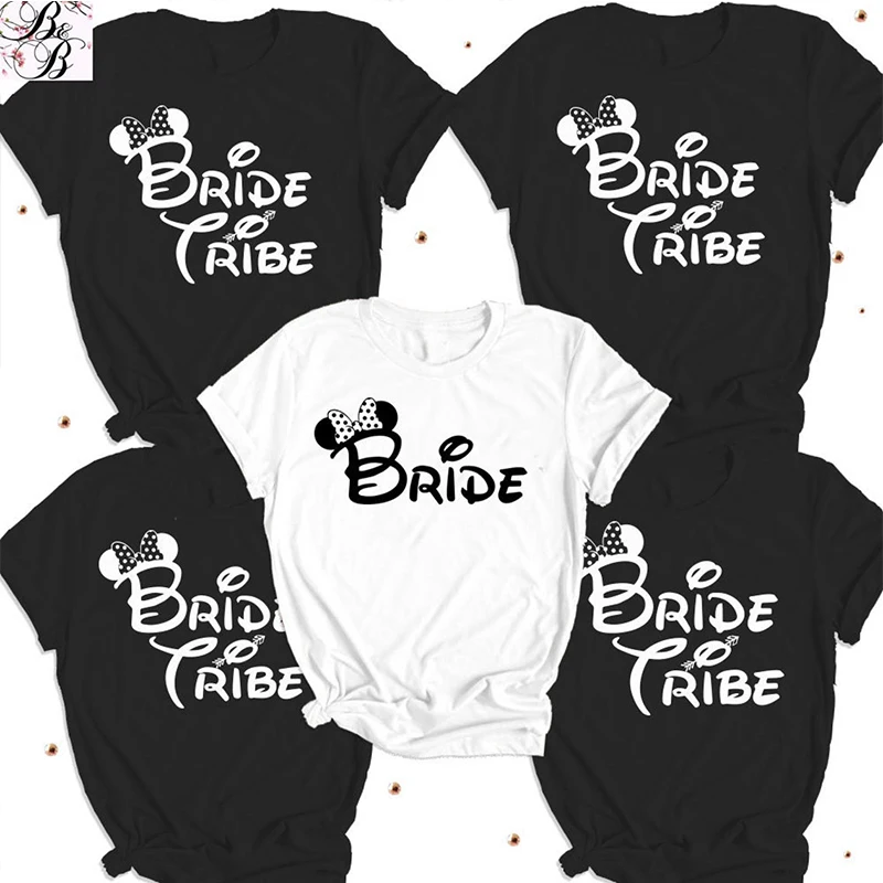 

Cute Cartoon Aesthetic Bachelorette Party Bride Squad T-shirt Kawaii Bridal Wedding Women Team Top Tee Graphic Tshirt Female Top