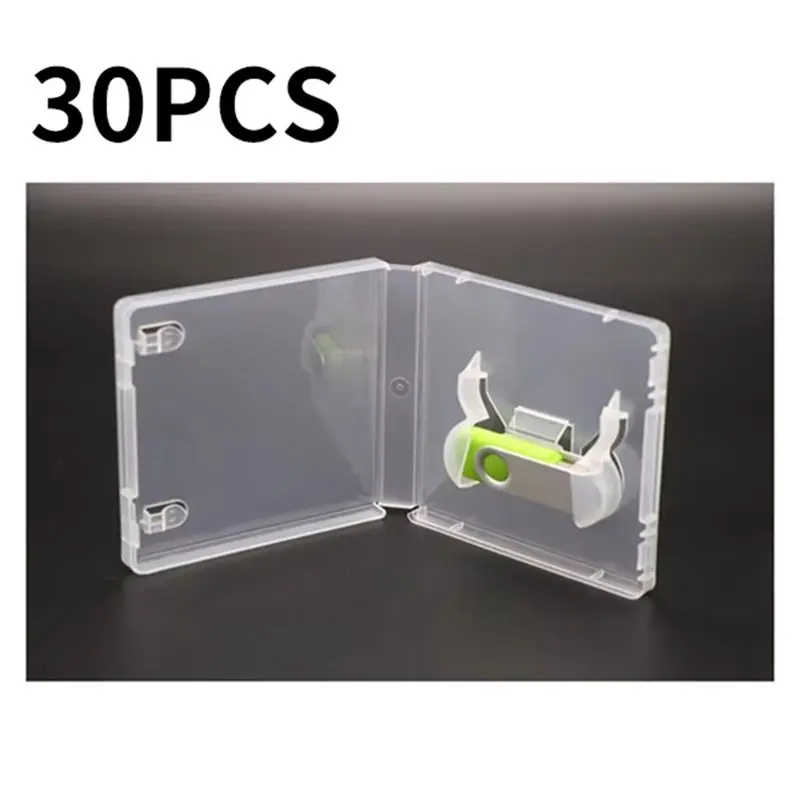 Фото 【DIGITAL GADGET】Прозрачные пылезащитные коробки для USB-накопителей, 30 шт., защитные чехлы для хранения USB-накопителей, упаковка для USB-флешек №1