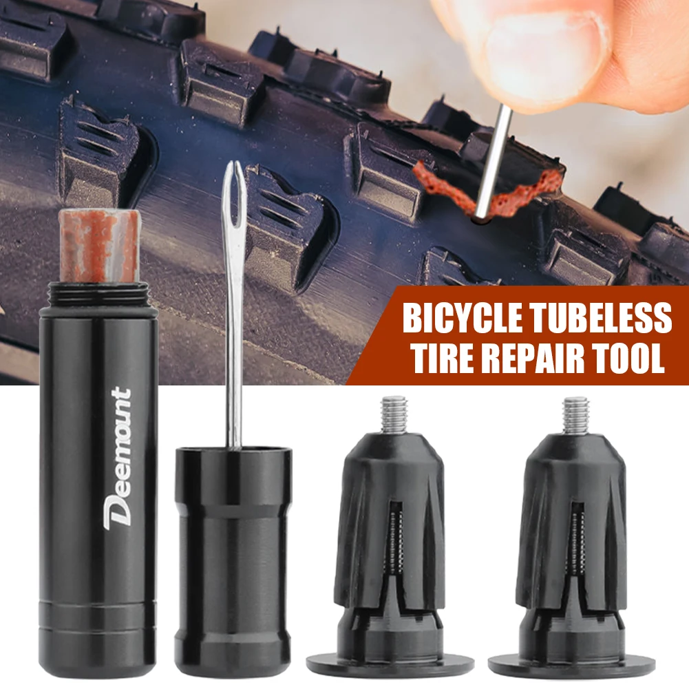 

Bicycle Tubeless Tire Repair Tool Tyre Drill Puncture Urgent Tire Repair Kit with Rubber Stripes Handlebar Plug Bike Accessories
