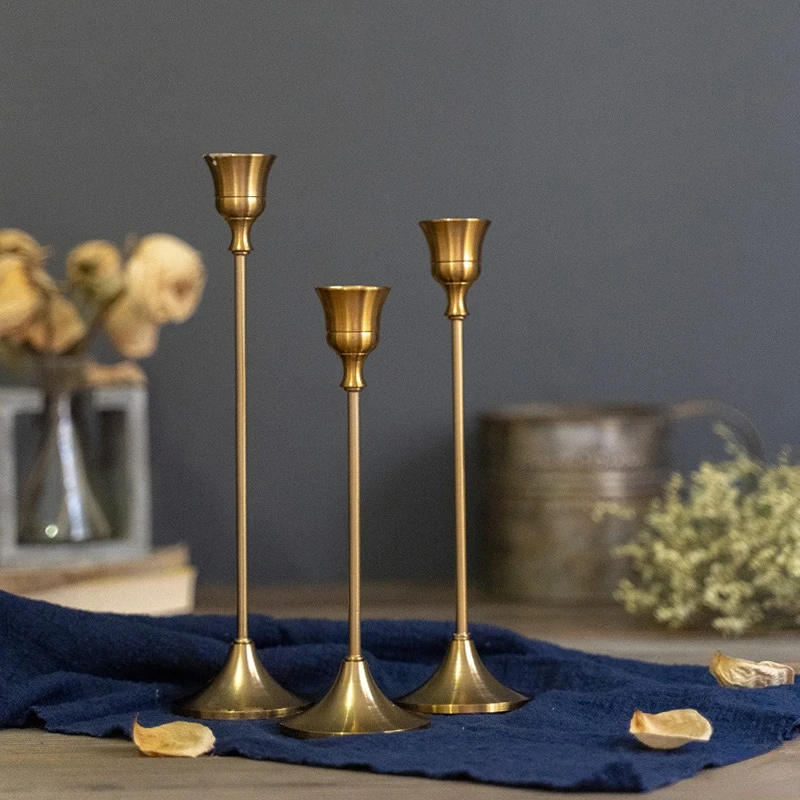 Metal Candle Holder Modern Candlesticks Gold Black for Candles Wedding Decoration Table Home Decor Church Wedding Decoration